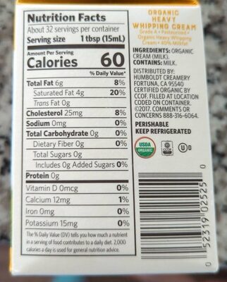 Organic Heavy Whipping Cream