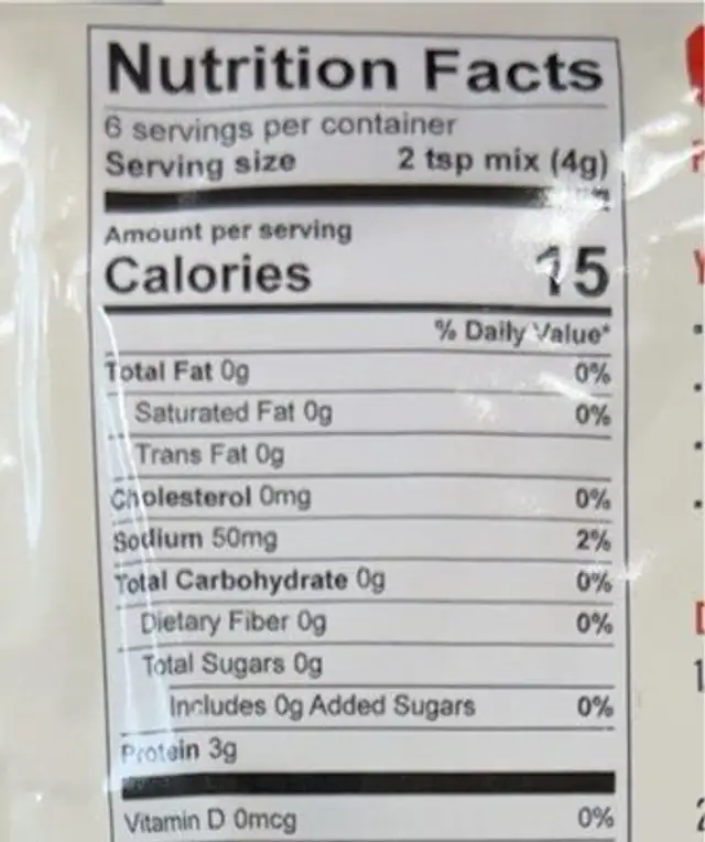 Egg white magic meringue mix nutrition facts table