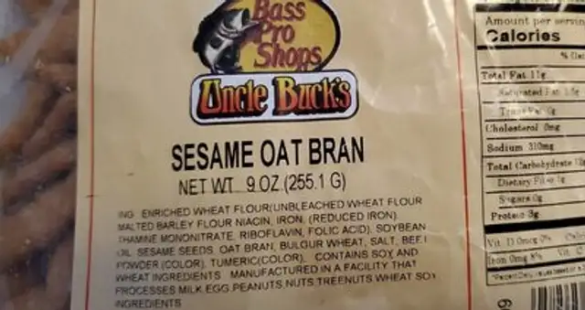 Sesame oat bran sticks