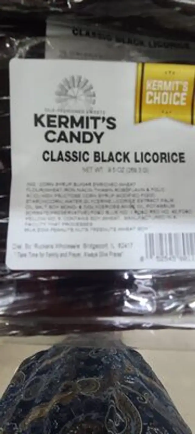 kermit's black licorice ingredients label