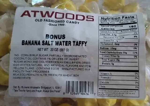 Banana salt water taffy