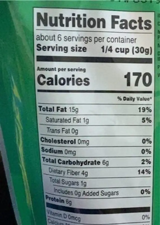 Whole almonds raw nutrition facts table