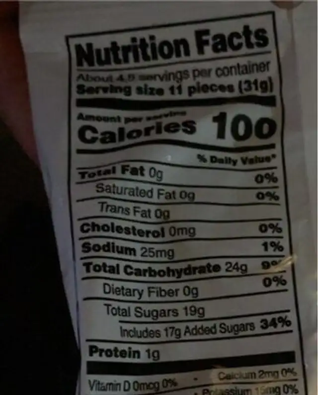 assorted fruit nutrition facts table