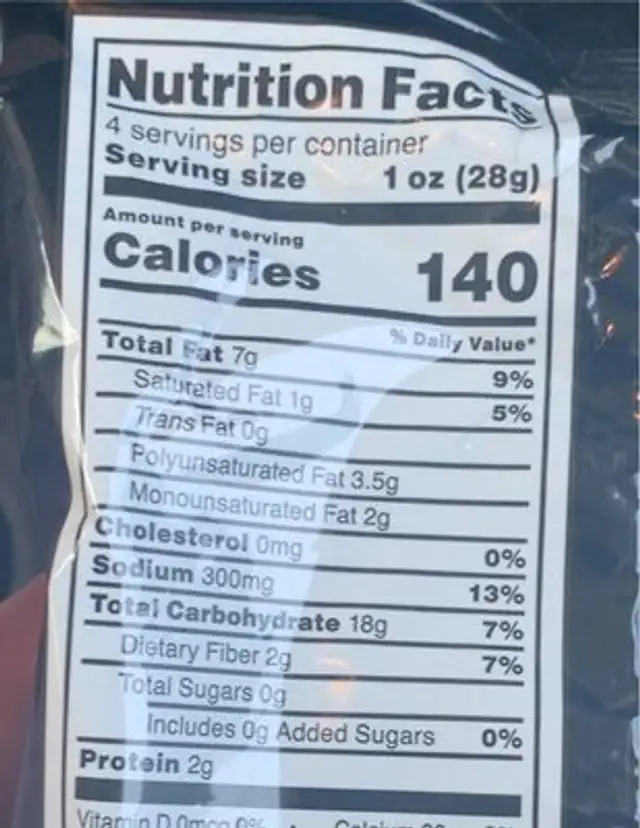 loco roller nutrition facts table