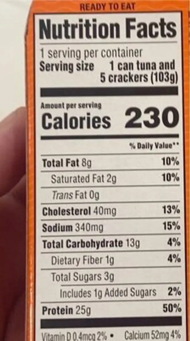 Wild tuna nutrition facts table