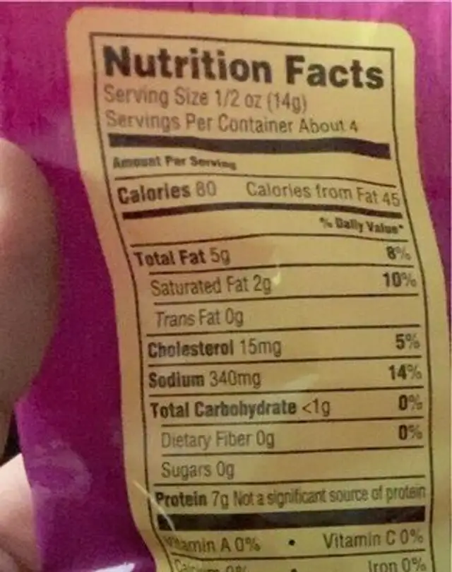 Chili lime fried pork rinds nutrition facts table