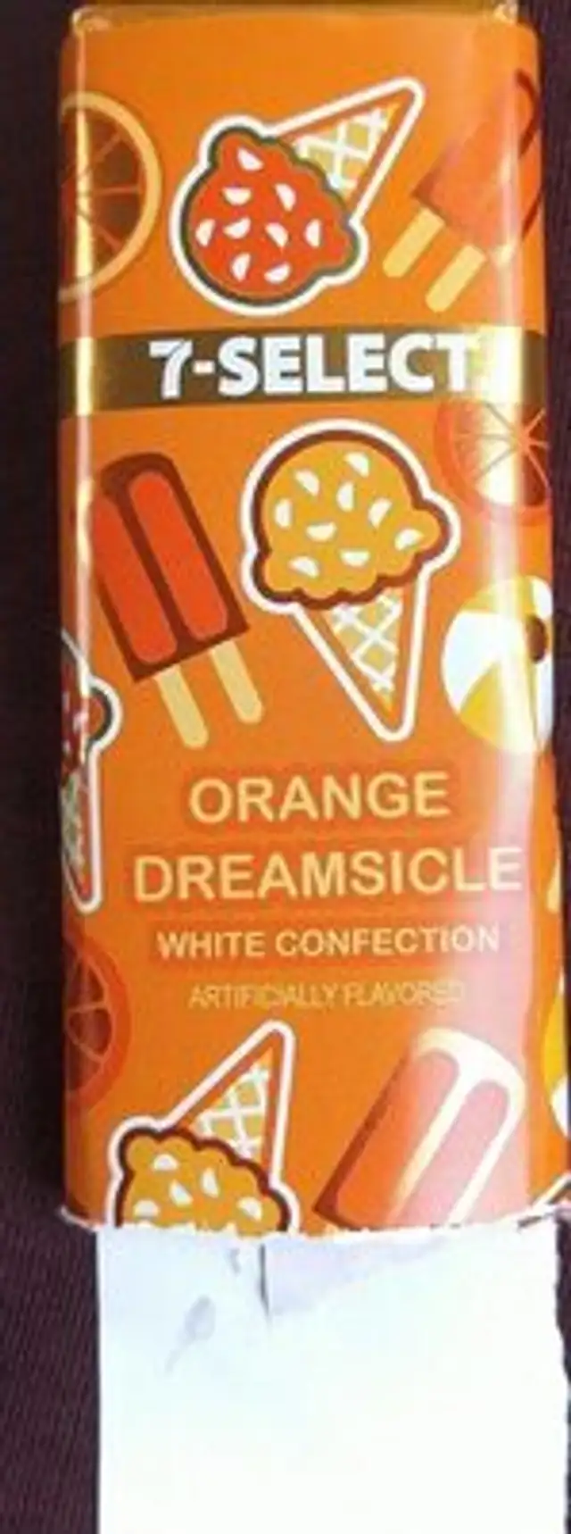 Orange dreamsicle white confection