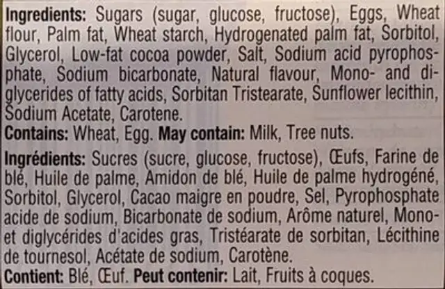 Marmor kuchen nutrition facts table