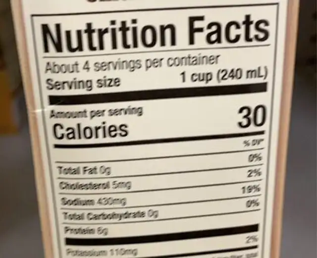 Organic chicken stock nutrition facts table