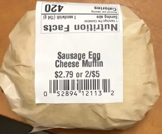 Sausage egg and cheese muffin