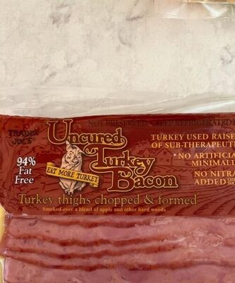 Uncured turkey bacon front packaging
