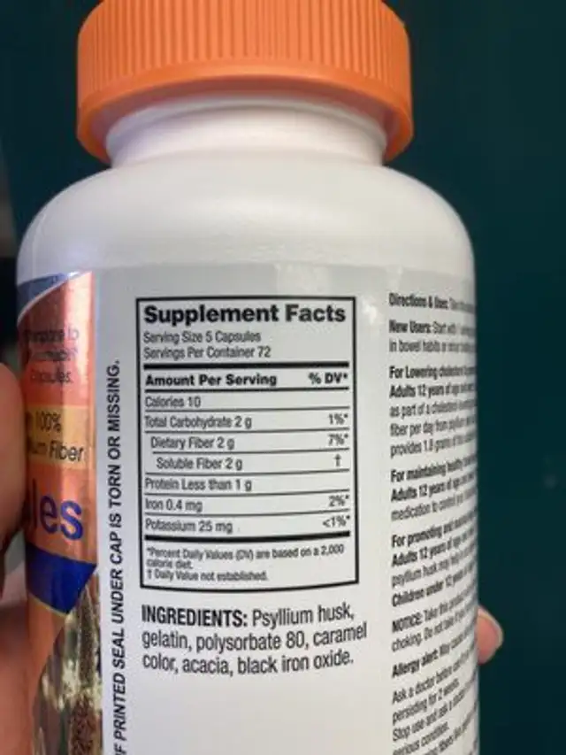 Unknown nutrition facts table