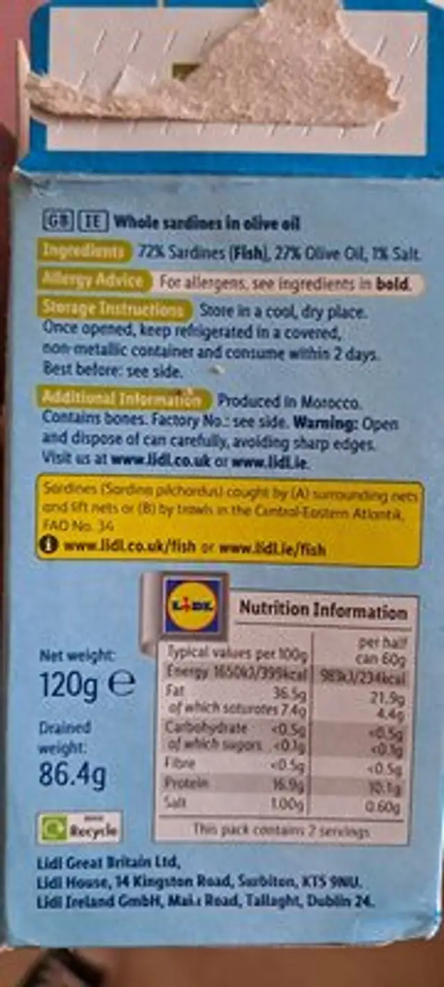 Unknown ingredients label