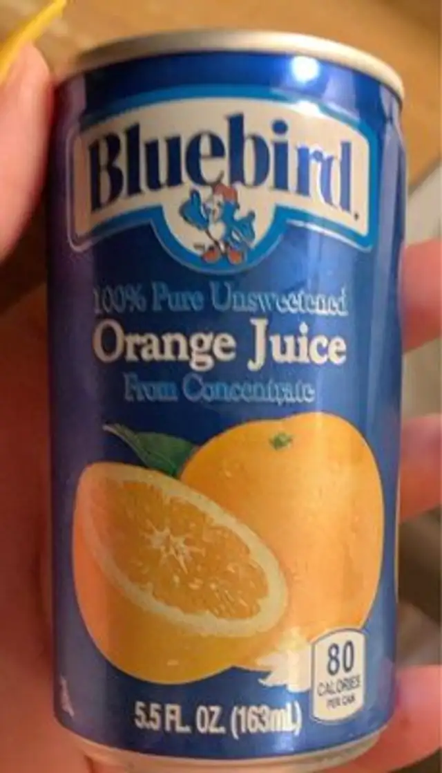 Blue bird orange juice