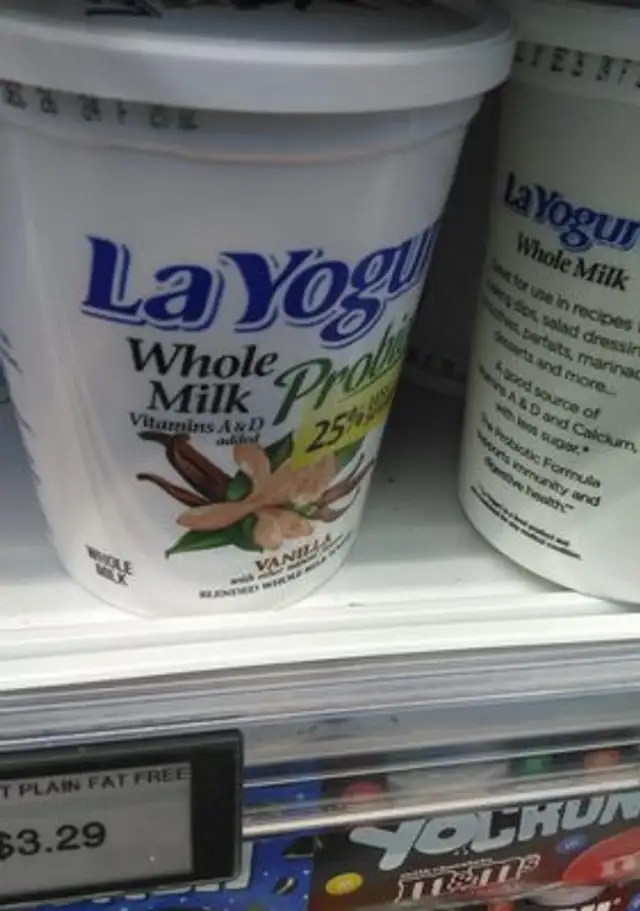 Blended whole milk yogurt