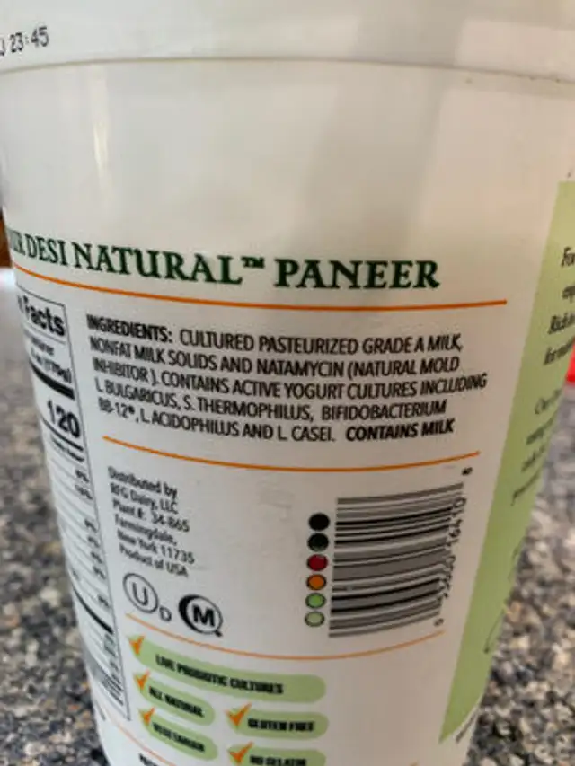 Desi Natural Dahi ingredients label