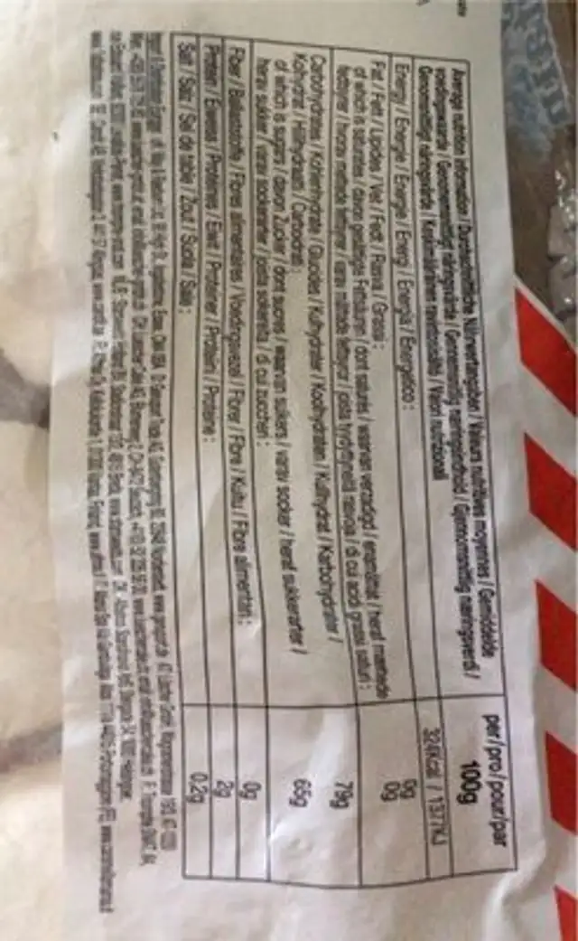 Rocky Mountain Marshmallows Mega nutrition facts table