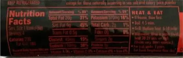 Prime uncured beef bun size franks nutrition facts table