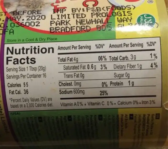 ESTD. 1952 AHMED FOODS PRODUCT OF ISLAMIC REPUBLIC nutrition facts table