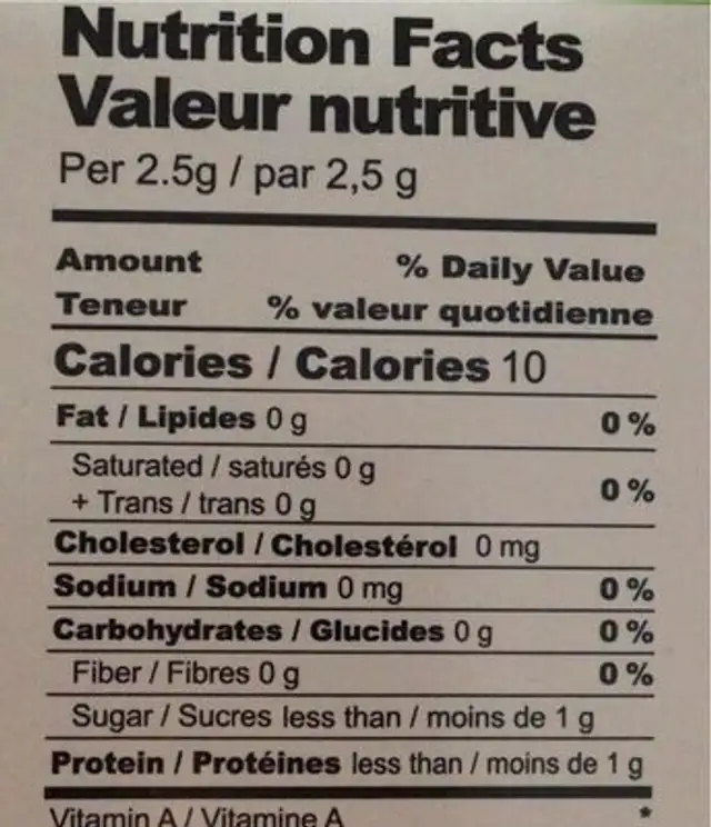 Super Slim Tea, extra strength nutrition facts table