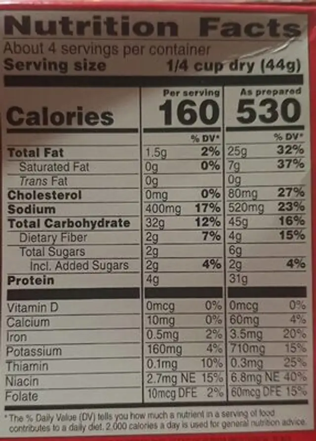 Beef & broccoli with quinoa and brown rice skillet meals nutrition facts table