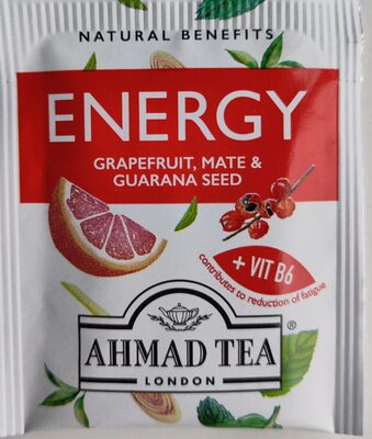 energy grapefruit, mate & guarana seed front packaging