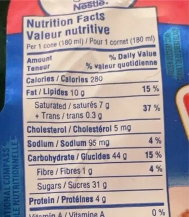 Strawberry cheesecake nutrition facts table