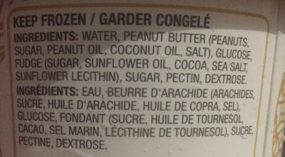 Sans produits laitiers Beurre d'arachide et fondant au chocolat ingredients label