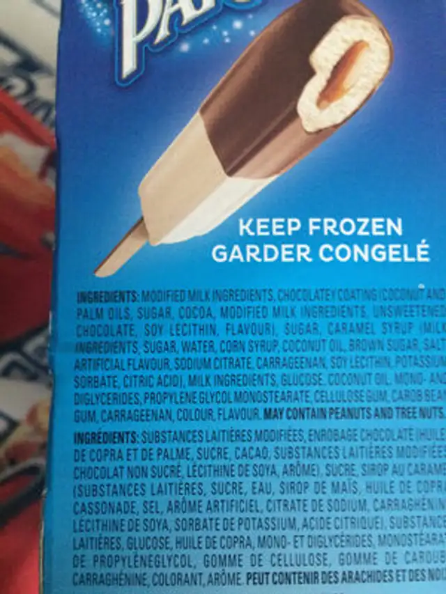 Parlour ingredients label