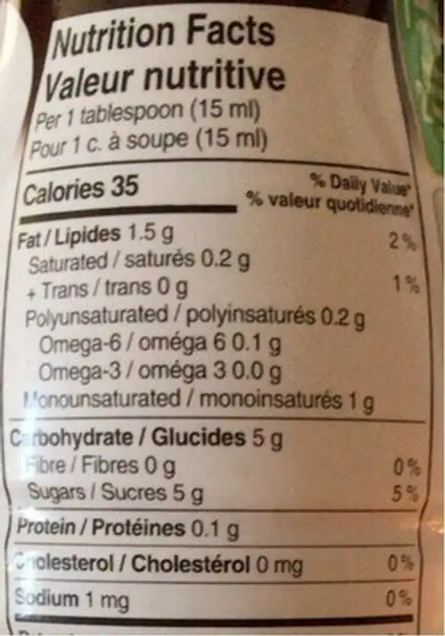 Coffre mate nutrition facts table
