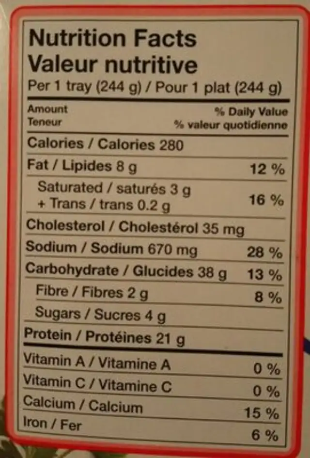 Leancuisine minceur poulet grillé carbonara nutrition facts table