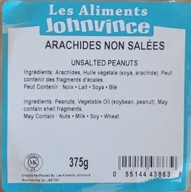 Arachides non salées