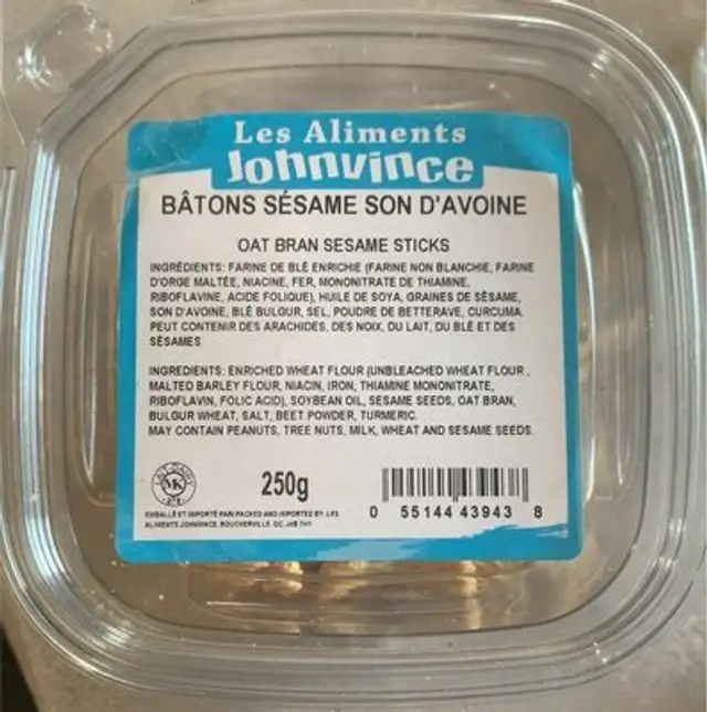 Bâtons sésame son d’avoine