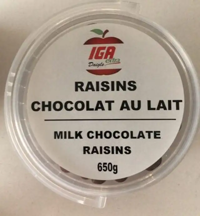 Raisons Chocolat Au Lait