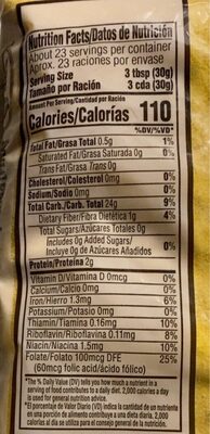Corn Meal nutrition facts table