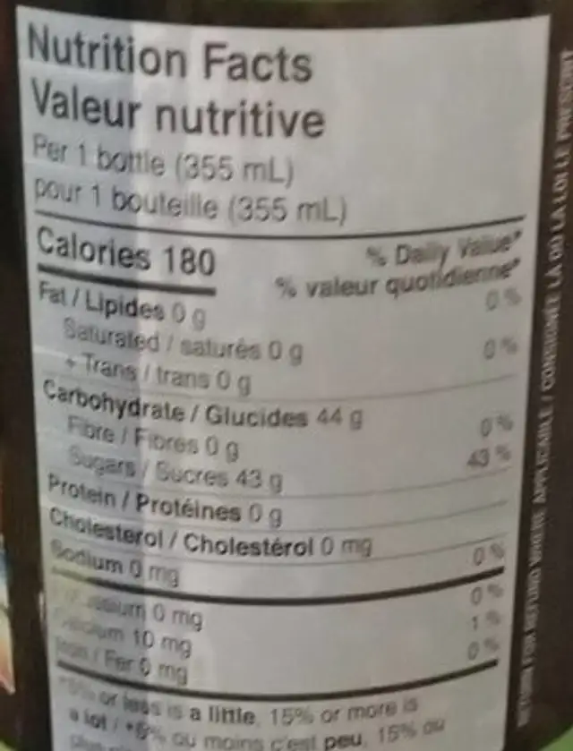 island soda nutrition facts table