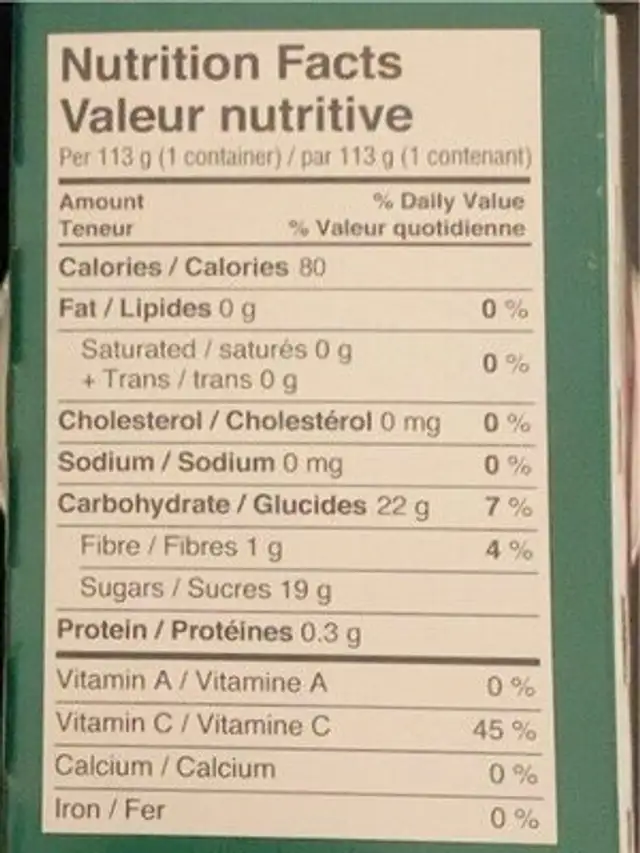 homestyle applesauce nutrition facts table