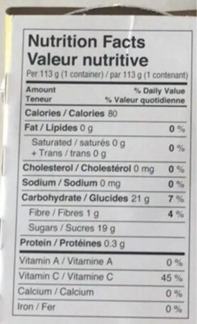 Puree de pommes genre maison nutrition facts table