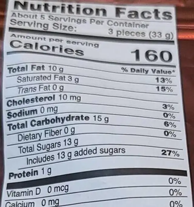 Milk Chocolate Hello Pudding Cups nutrition facts table