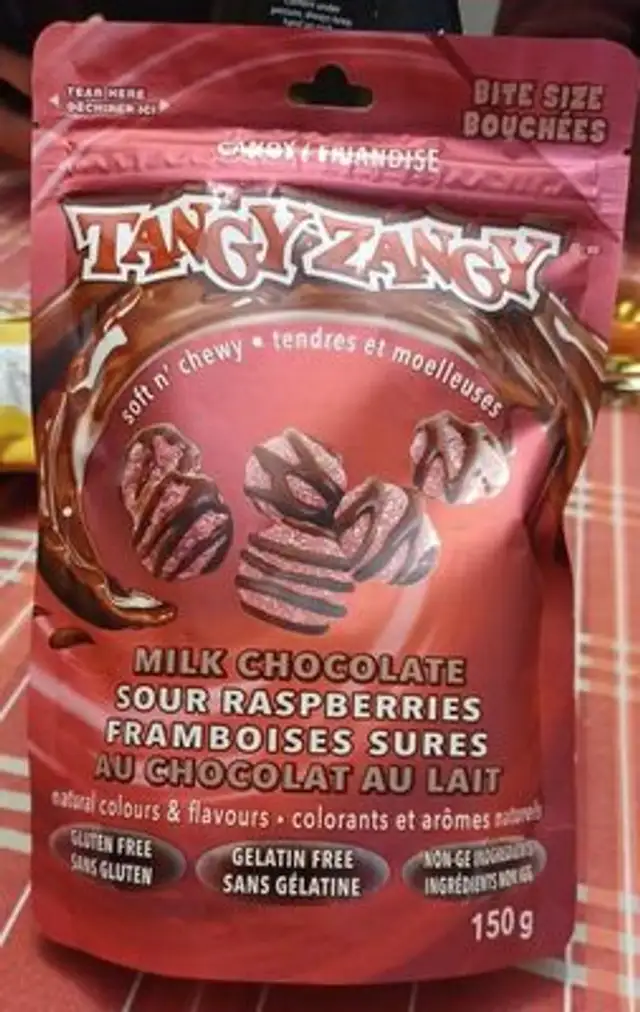 Framboise sures au chocolat au lait