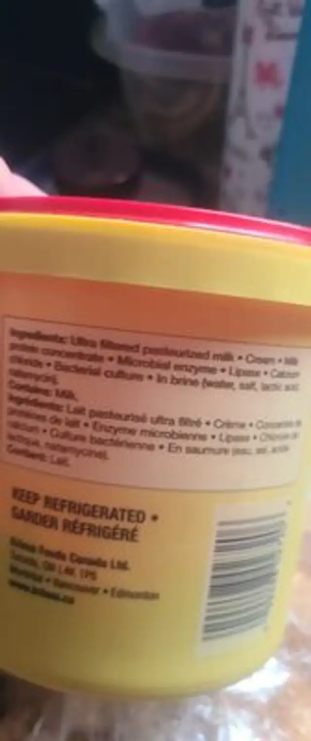 Fromage feta style macédonien ingredients label