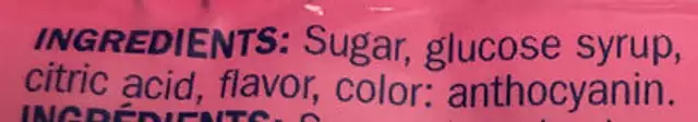 Unknown ingredients label