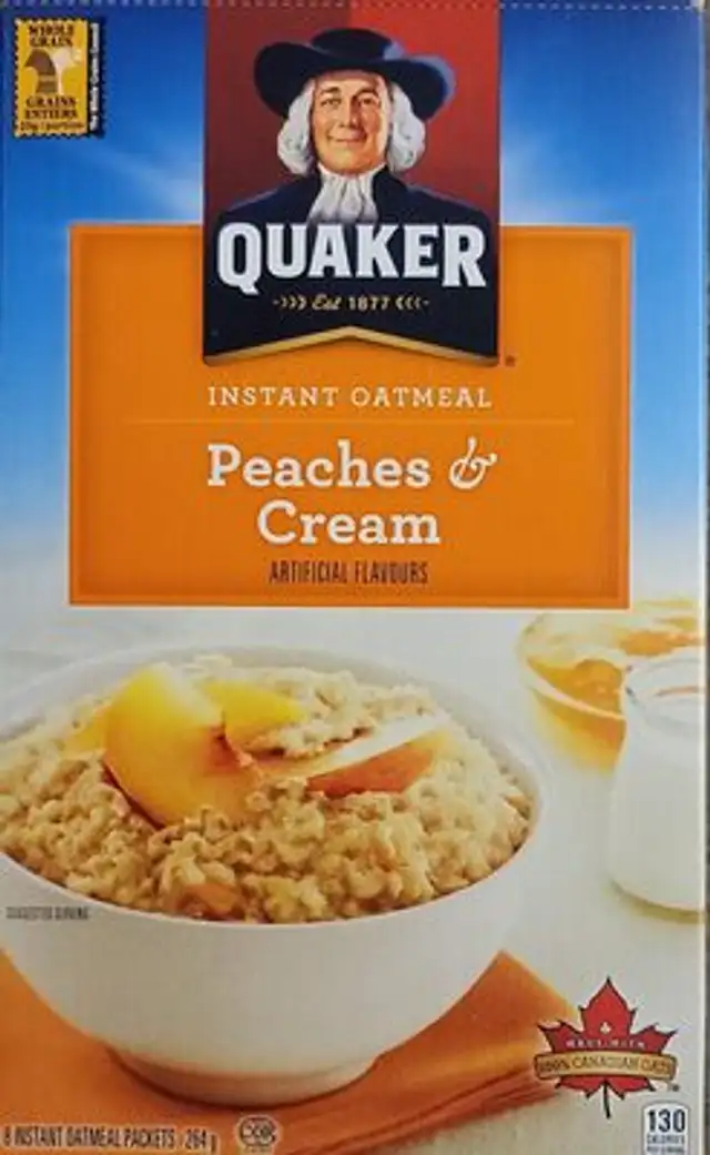 Instant Oatmeal Peaches & Cream front packaging