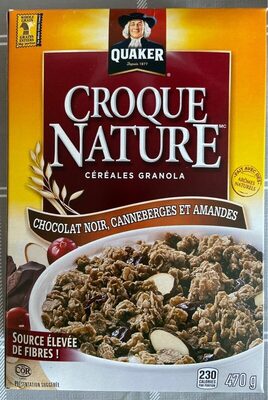 Croque Nature Chocolat noir, Canneberges et amandes front packaging