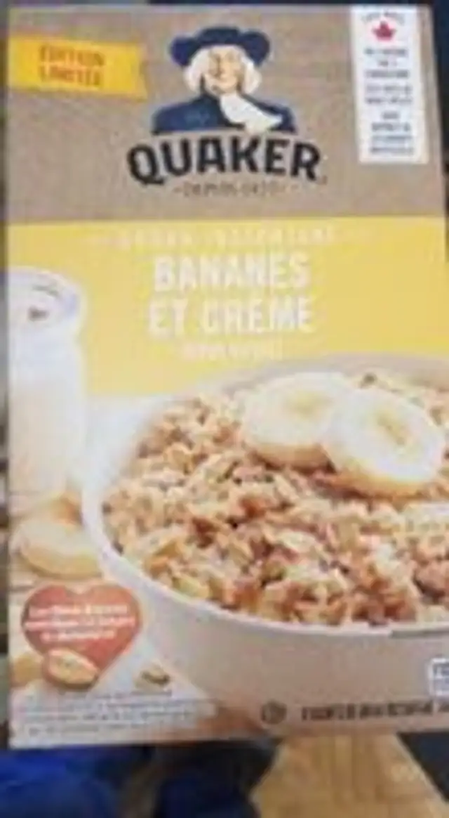 Quaker bananes et crème