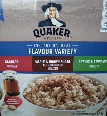 Instant oatmeal flavour variety front packaging