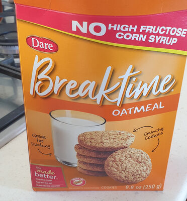 Dare, breaktime, oatmeal cookies
