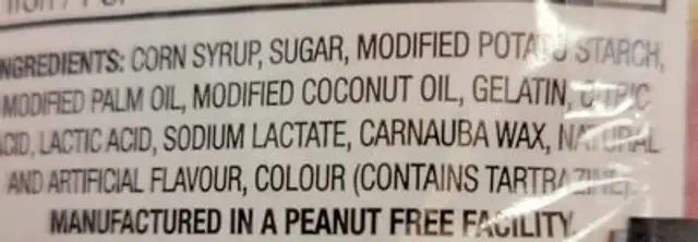 Real juicee ingredients label