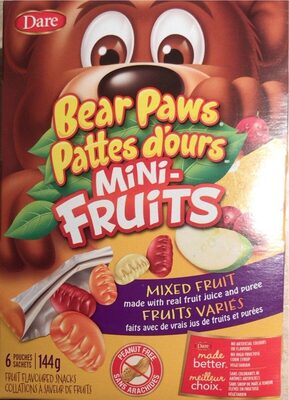 Pattes d’ours mini fruits front packaging