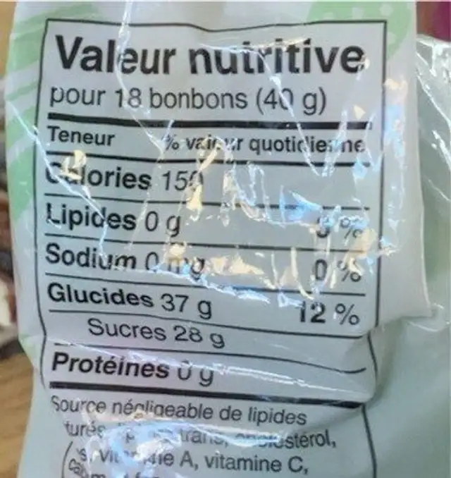 Real Hoppy Easter Jelly Beans nutrition facts table
